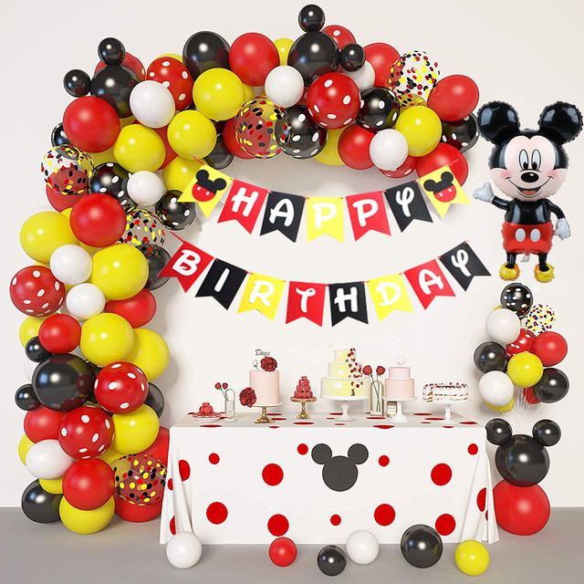 Mickey Mouse Birthday Party Decoration Set  Mickey Mouse Accessories  Birthday - Ballons & Accessories - Aliexpress